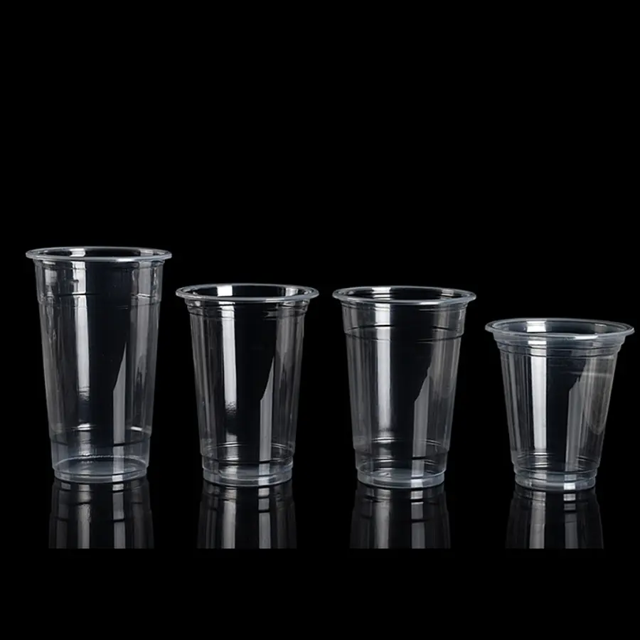 環境にやさしいカスタムプリントクリア12、16、20、24 32オンスPP PET透明使い捨てプラスチックカップ蓋付き
