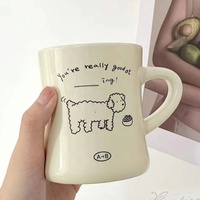 Mug en céramique personnalisé 12oz, blanc crème, tasse à café style rétro américain, vaisselle minimaliste en grès, vente en gros