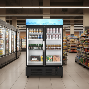 Refrigerador Comercial Vevor para Bebidas, 36.27 Pies Cúbicos, Doble Puerta, Exhibidor de Vidrio, Control Digital, Refrigeración por Ventilador - Product Image 2