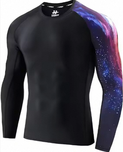 Custom Logo Long Sleeve Rash Guard UPF 50+ UV Protection Breathable <b>Men's</b> <b>Compression</b> <b>Shirt</b> Quick Dry Surf Swim - Product Image 1