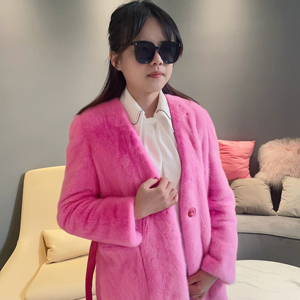 Abbigliamento Invernale da Donna, Nuovo <span class=keywords><strong>Cappotto</strong></span> <span class=keywords><strong>di</strong></span> <span class=keywords><strong>Visone</strong></span> Integrale <span class=keywords><strong>di</strong></span> Media Lunghezza, Cappotti in <span class=keywords><strong>Pelliccia</strong></span> per Signore - Product Image 2