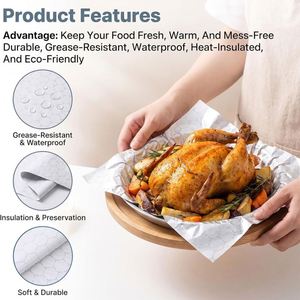 Disposable Honeycomb Aluminum Foil Insulated <b>Paper</b> Pre-cut Aluminum Foil Wrapping <b>Paper</b> <b>Sheets</b> for Sandwich Burritos BBQ - Product Image 3