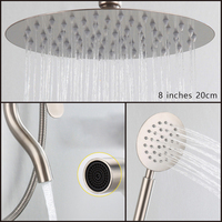Moderne de haute qualité brossé Sus 304 en acier inoxydable 4 voies Salle de bain Système de douche à effet pluie Baignoire murale Robinet de douche à effet pluie