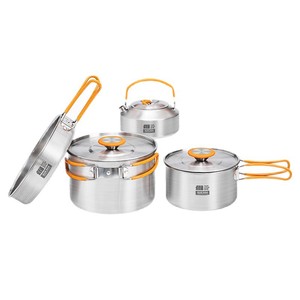 Explorers 304 Stainless Steel Outdoor Cookware Set Portable Camping Pot <b>Kettle</b> With Lid 3L Capacity - Product Image 1