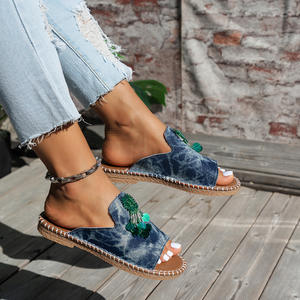 Collezione estiva 2025 taglie forti donna abbigliamento esterno 40-43 <span class=keywords><strong>sandali</strong></span> <span class=keywords><strong>con</strong></span> testa <span class=keywords><strong>corda</strong></span> di canapa antiscivolo maree per pantofole - Product Image 3