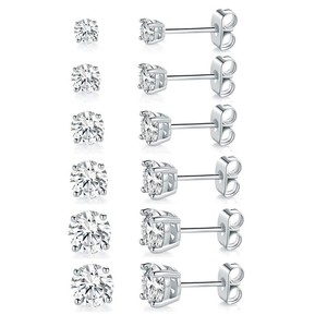 Set di Orecchini Multipli in Rame con Zirconi, Piccoli Borchie, Stile Hip Hop, <span class=keywords><strong>Gioielli</strong></span> alla Moda per Uomo e <span class=keywords><strong>Donna</strong></span>, Tendenza, Vendita all'Ingrosso - Product Image 6