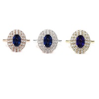 Üst Düzey 18 Ayar Beyaz Altın Klasik Safir Merkez Taşlı Brillant Kesim Kanal Yerleşimli 1.43 Karat Unisex Alyans Özel Tasarım