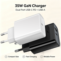 Adaptateur mural USB-C 35W PD GaN à charge rapide OEM US, adaptateur de voyage universel certifié Canada, chargeur rapide 35W
