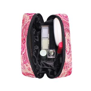 Wholesale Custom Printed Makeup <b>Bag</b> Red Boho Cosmetic Pouch Zipper Vintage Pink Floral Toiletry <b>Wash</b> <b>Bag</b> - Product Image 5