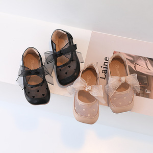 Zapatos de Princesa <span class=keywords><strong>para</strong></span> Niñas, Estilo Verano 2024, Zapatos de Cuero <span class=keywords><strong>con</strong></span> Lazo de Malla <span class=keywords><strong>para</strong></span> Niñas, Sandalias Dulces de Suela Suave <span class=keywords><strong>con</strong></span> <span class=keywords><strong>Velcro</strong></span> <span class=keywords><strong>para</strong></span> Bebés - Product Image 2