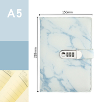 Cahier de notes en cuir PU, personnalisé, couverture rigide avec Code de verrouillage, motif marbre, A5, pour Journal personnel, agenda, agenda