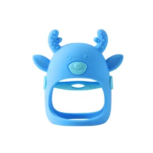 Hot Sale Food Grade Silicone Baby Teether Silicone Deer Chewable Soft Teether Opp Bag Soft Toy Unisex Gua Custom Silicone Beads