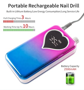 Perceuse professionnelle de manucure d'ongle de <span class=keywords><strong>coeur</strong></span> de dégradé sans fil avec la tête de meulage 35000rpm - Product Image 4