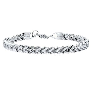 Bracelet en acier titane pour homme, 10 mm, argenté, double rangée, maille plissée, style hip-hop, bijoux WSL062 - Product Image 5