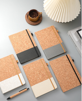 Carnet A5 avec couverture en liège souple et PU, sangle élastique, texture tissu, journal pour le bureau, cadeau d'affaires