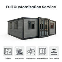 Maison conteneur extensible en kit, maison préfabriquée moderne de luxe, maison mobile modulaire, mini-maison avec système électrique certifié SAA CE