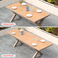 Ensemble de table à manger d'extérieur moderne pour usage hôtelier, structure en aluminium, durable, imperméable, résistant aux UV, garantie 3 ans, patio, jardin