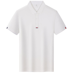 Polo de Manga Corta Azul Marino para Hombre y Mujer, Uniformes de Trabajo de Seda de Hielo, Impresión de Logotipo Personalizado Corporativo - Product Image 4