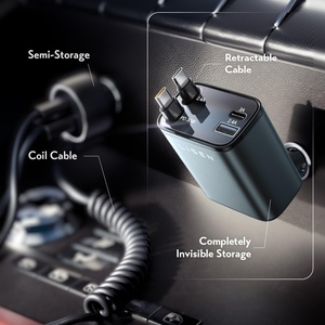 Cargador de Coche LISEN Mejorado de 84W, <span class=keywords><strong>4</strong></span> en 1, Cable USB Retráctil con Doble Tipo C, Cable de Carga Rápida para Encendedor de Cigarrillos, para iPhone/Samsung - Product Image 6