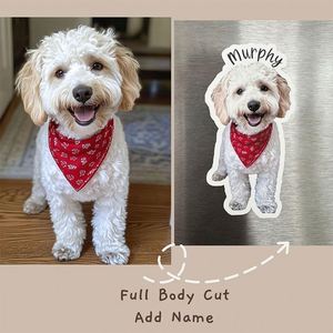 Aimant de réfrigérateur découpé sur mesure pour animaux de compagnie, cadeau personnalisé pour les amoureux des chiens et des chats, impression personnalisée occasionnelle, aimant décoratif promotionnel - Product Image 2