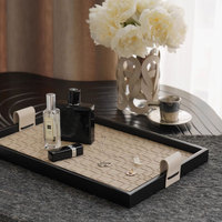 Organisateur de bureau de rangement élégant OEM Plateau de courtoisie en similicuir Plateau de parfum fourre-tout Plateau de valet Organisateur de commode