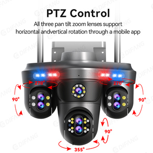 Caméra de sécurité WiFi 5MP extérieure, 7 objectifs, 4 écrans, zoom 10X, PTZ 360°, suivi automatique sans fil, vision nocturne couleur, CMOS IP66 - Product Image 4