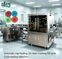 Machine de marquage laser pour la ligne de production de tri automatique de casquettes avec enregistrement du marquage laser par code QR et rejet des défauts