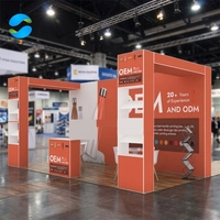 Support de toile de fond modulaire portable en aluminium standard avec bannière en tissu imprimé par sublimation pour stand d'exposition