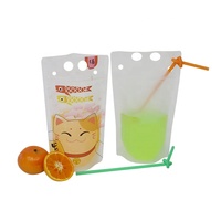 Pochette transparente personnalisée pour jus de fruits pochettes pour boissons eau boisson liquide sac d'emballage en plastique avec fermeture éclair 50ml 100ml pochette pour jus de fruits
