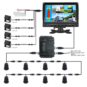 Capteur de stationnement arrière pour camion, large plage de tension de fonctionnement, capteurs numériques multiples, câble connecté, 9-35 V, système de capteurs de stationnement pour camion - Product Image 2