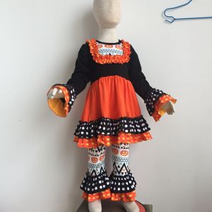 Tenues décontractées pour filles de 11 <span class=keywords><strong>ans</strong></span> Hauts à manches longues avec imprimé citrouille et <span class=keywords><strong>pantalon</strong></span> pour enfants d'âge préscolaire - Product Image 6