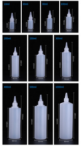 1oz 4oz 3oz Boston pha chế Chai 200ml <span class=keywords><strong>400ml</strong></span> 500ml 1000ml Vòng LDPE nhựa bóp chai với kim Tip Top mũ - Product Image 5