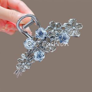 Pinzas de Pelo Grandes con Borlas y Cristales Acrílicos Brillantes Rhinetosne para Mujer, Lindas para Uso Diario - Product Image 1