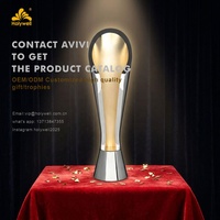 Nouvelle Arrivée 2026 – Trophée Métallique Écologique Gravé – Design Courbé Haut de Gamme – Coupe du Monde de Football – Récompenses d'Entreprise pour Employés