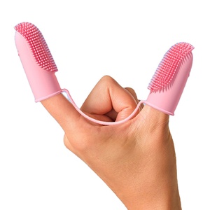 Nouveau Design de brosse à dents à <span class=keywords><strong>deux</strong></span> doigts pour animaux de compagnie, soins dentaires pour chiens et chats - Product Image 1