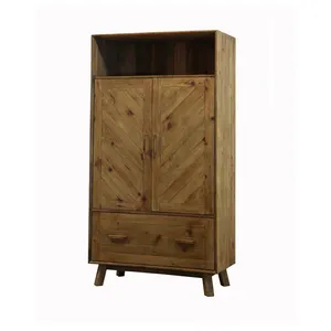 衣柜带抽屉和门回收松实木手工雕刻衣柜橱柜