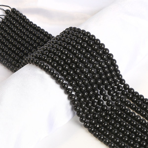 Cuentas Sueltas Redondas de Shungita Negra Natural para Hacer Pulseras y Collares, Accesorio Atemporal para Hombres y Mujeres - Product Image 2