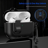 Pro 3 ve 4 için Koruyucu Kılıf İkinci Nesil Deri Dokulu Düğme Kilidi Tam Kaplama Düşmeye Karşı Dayanıklı PC Malzemesi