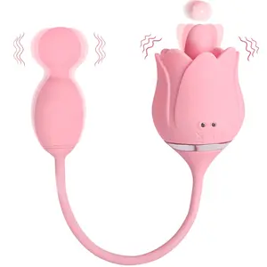 Gode magnétique à charge Tétons Suceur Sex toy Lotus Bloom 6 Vibrateur suceur et vibrant pour un orgasme rapide
