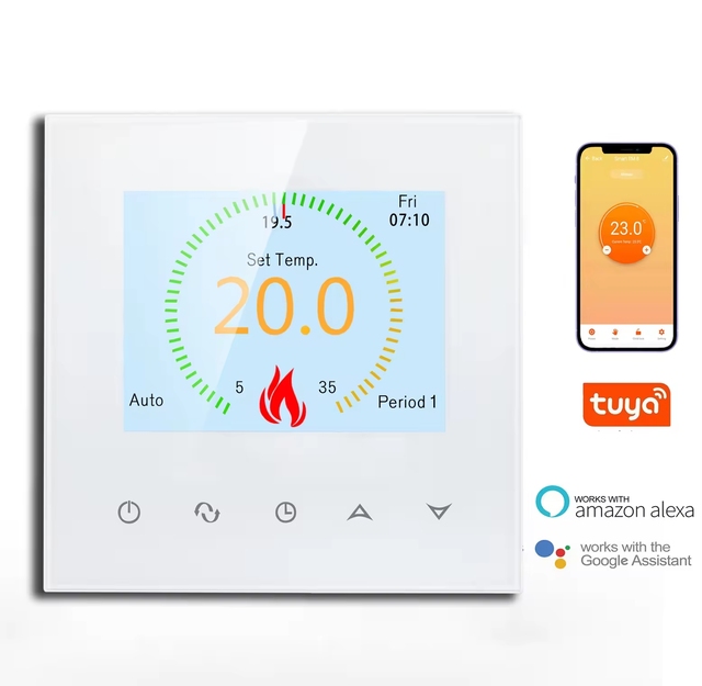 Smart Life App-Compatible WiFi Thermostat 5A/16A ABS/PC Material 110V Voltage Electric Underfloor Heating Water Gas Boiler Room