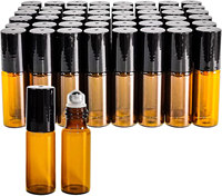 Petit flacon à bille rechargeable pour huiles essentielles, pots en verre épais avec bille roulante pour parfum de voyage, protection UV, anti-fuite