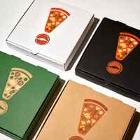 Boîte à pizza en carton ondulé écologique avec logo personnalisé, boîte d'emballage alimentaire en papier kraft recyclable de haute qualité, vente en gros avec design imprimé