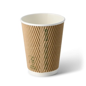 Gobelets à café en papier kraft ondulé isolés, pratiques à utiliser et à installer rapidement, 12 oz (300 ml) - Product Image 3