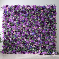 Mur de fleurs artificielles personnalisé, décoratif, 3D, 8x8, toile de fond de mur de fleurs simulées