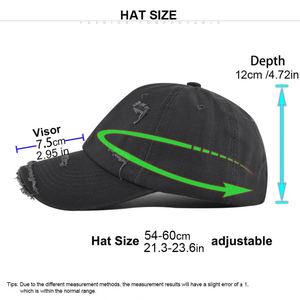 Nouvelle casquette de baseball unie déchirée en coton délavé vintage avec trous usés, respirante et ajustable pour hommes et femmes - Product Image 3