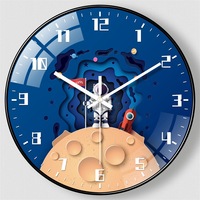 Reloj de Pared Creativo Retro de Cuarzo de 25 cm (10 Pulgadas) para Sala de Estar, Estilo Espacial