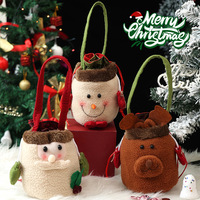 Nouveaux sacs cadeaux de Noël, sacs à bonbons, sacs cadeaux de Noël style jute à thème Père Noël, décorations de Noël, pochettes cadeaux