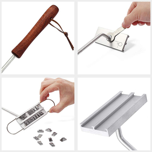 Fer à marquer le bois pour barbecue DIY, outil de marquage de lettres pour steak et viande, accessoires de grillades personnalisables et interchangeables avec poignée en bois - Product Image 6