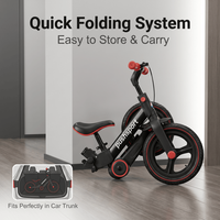 Tricycle 3-en-1 pour enfants, trois étapes, mode draisienne et trotteur multifonctionnel pour tout-petits avec poignée parentale