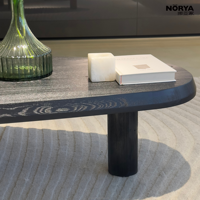 Table basse NORYA en bois foncé écologique, table à thé rectangulaire moderne de luxe pour la maison, l'appartement, le salon